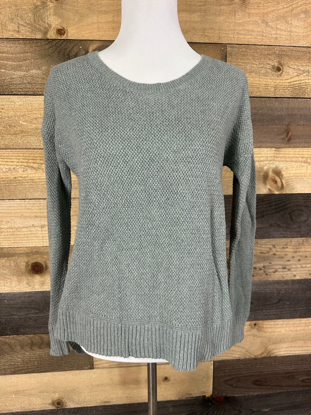 MADEWELL Women’s Gray Scoop-neck Curved Hem Knit Sweater Size M
